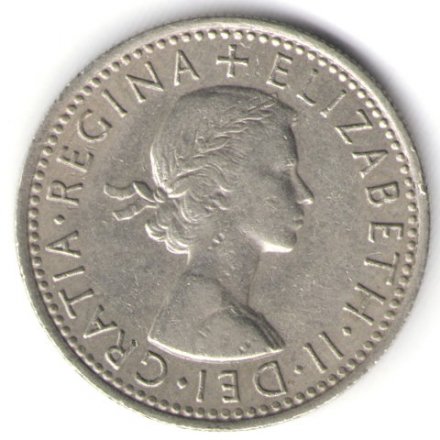 Великобритания 6 пенсов 1967 год