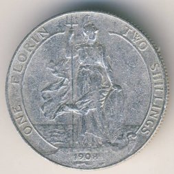 Великобритания 2 шиллинга (1 флорин) 1908 год