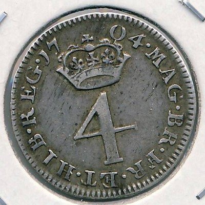 Великобритания 4 пенса 1704 год