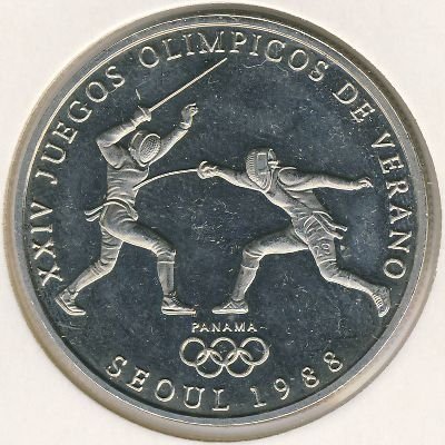 Панама 1 бальбоа 1988 год - XXIV летние Олимпийские Игры, Сеул 1988. Фехтование (медь-никель)