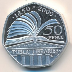 Великобритания 50 пенсов 2000 год