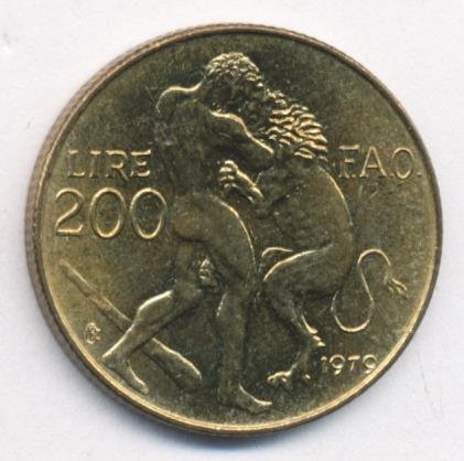 Сан-Марино 200 лир 1979 год - ФАО. Геракл и Лев