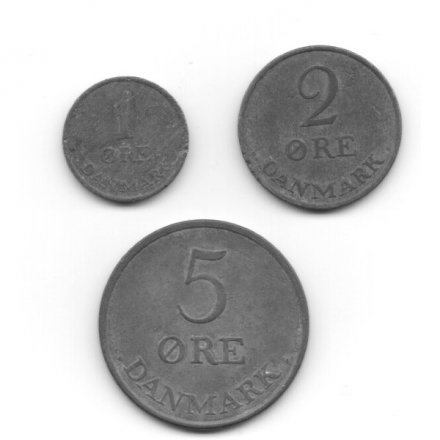 Набор из 3 монет Дания 1954 - 1959 год