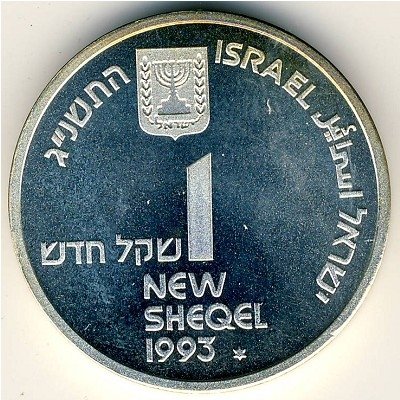 Израиль 1 новый шекель 1993 (JE 5753) год - 45 лет независимости