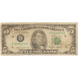 США 5 долларов 1985 год - E - G