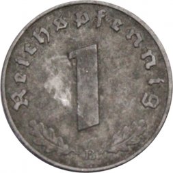 Третий Рейх 1 рейхспфенниг 1944 год (B)