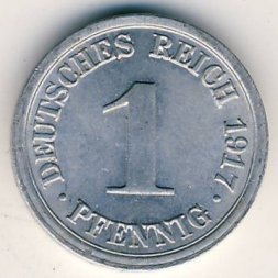 Германия 1 пфенниг 1917 год (J)