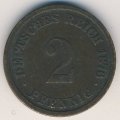 Германия 2 пфеннига 1876 год (D)