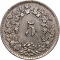 Швейцария 5 раппенов 1942 год