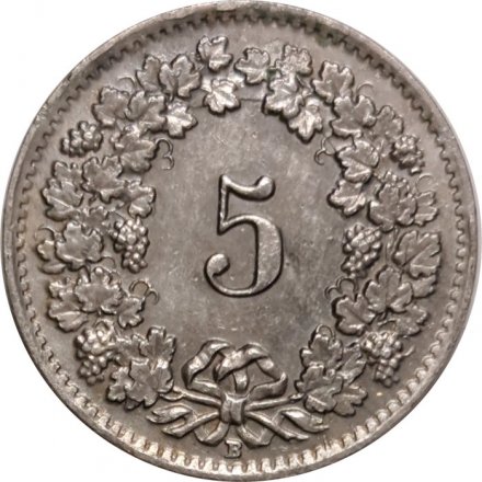 Швейцария 5 раппенов 1942 год