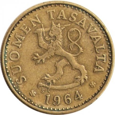 Финляндия 10 пенни 1964 год