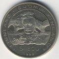 Финляндия 5 экю 1992 год - Ян Сибелиус