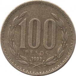 Чили 100 песо 1993 год