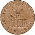 Франция 10 франков 1988 год - 100 лет со дня рождения Ролана Гарроса