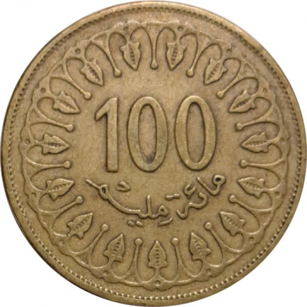 Тунис 100 миллимов 2011 год