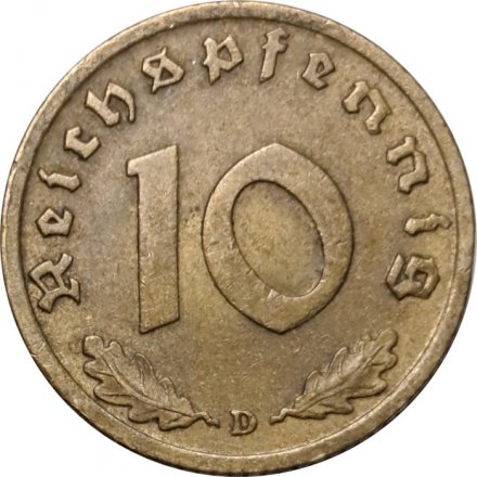 Третий Рейх 10 рейхспфеннигов 1939 год (D)
