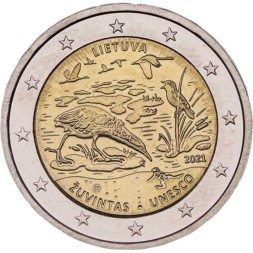 Литва 2 евро 2021 год - Биосферный резерват Жувинтас