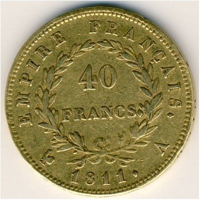 Франция 40 франков 1811 год