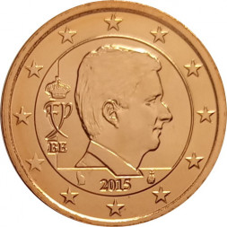 Бельгия 2 евроцента 2015 год UNC