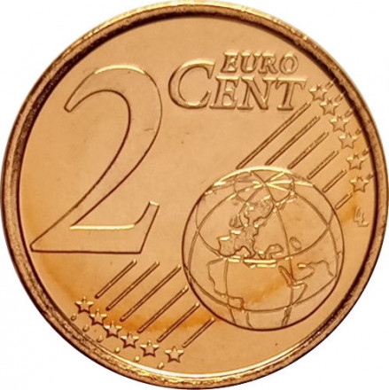 Бельгия 2 евроцента 2015 год UNC