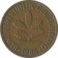 ФРГ 1 пфенниг 1984 год (F)