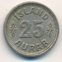 Исландия 25 эйре 1925 год