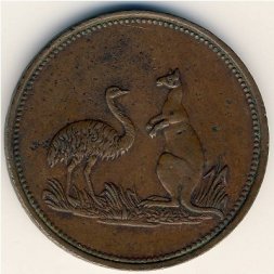 Австралия 1/2 пенни 1860 год