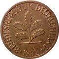 ФРГ 1 пфенниг 1982 год - F