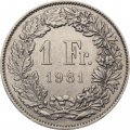 Швейцария 1 франк 1981 год