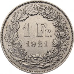 Швейцария 1 франк 1981 год