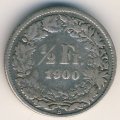 Швейцария 1/2 франка 1900 год