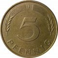 ФРГ 5 пфеннигов 1990 год (J)