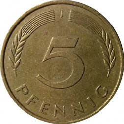 ФРГ 5 пфеннигов 1990 год (J)