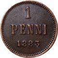 Финляндия 1 пенни 1883 год - Александр III - UNC