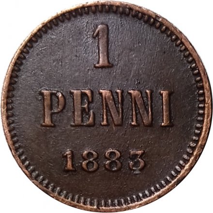 Финляндия 1 пенни 1883 год - Александр III - UNC