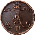 Финляндия 1 пенни 1883 год - Александр III - UNC