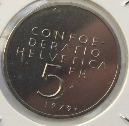 Швейцария 5 франков 1979 год - 100 лет со дня рождения Альберта Эйнштейна. Формула