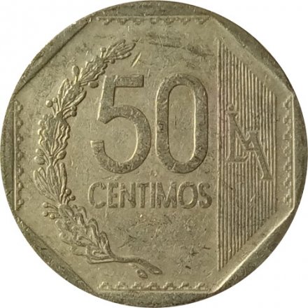Перу 50 сентимо 2013 год