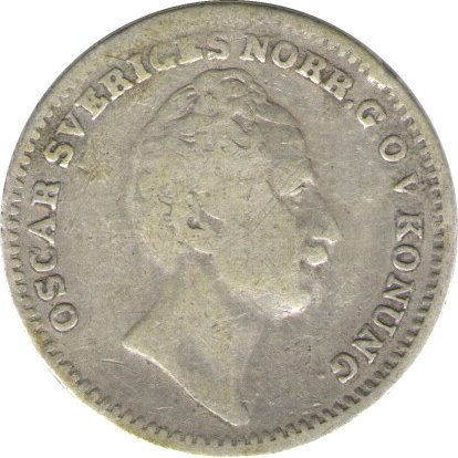 Швеция 1/16 риксдалера 1848 год