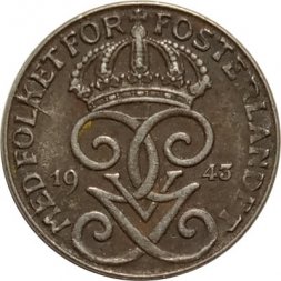 Швеция 1 эре 1943 год