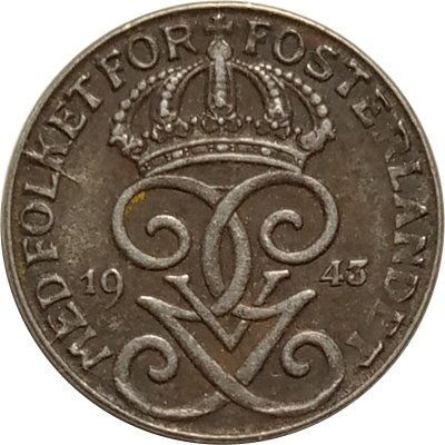 Швеция 1 эре 1943 год