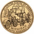 США 1 доллар 2025 год - Американские инновации - Конвейерная линия для сборки автомобиля (P)
