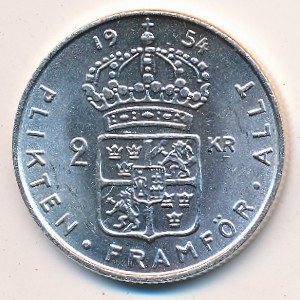 Швеция 2 кроны 1954 год