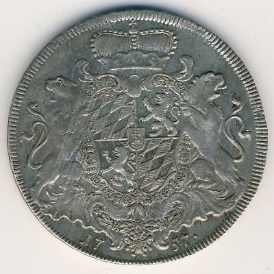 Бавария 1 талер 1757 год
