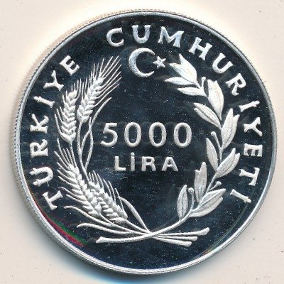 Турция 5000 лир 1985 год