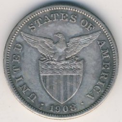 Филиппины 1 песо 1908 год
