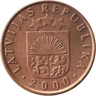 Латвия 2 сантима 2000 год
