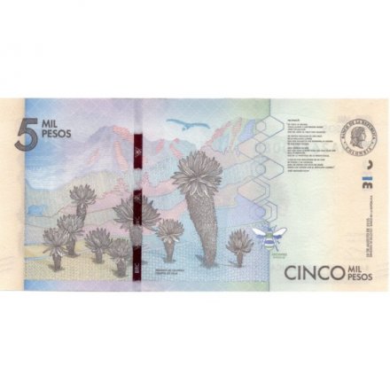 Колумбия 5000 песо 2015 год - Поэт Хосе Асунсьон Сильва UNC