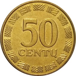 Литва 50 центов 2000 год