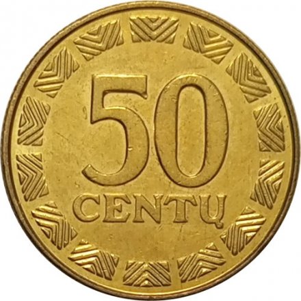 Литва 50 центов 2000 год